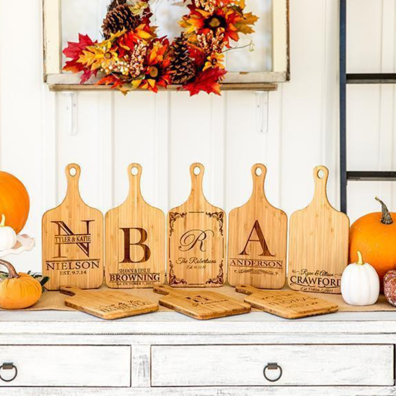 Personalized Handled Bamboo Serving Boards (Modern Collection)- Small – A  Gift Personalized