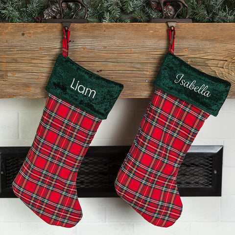 Buy Personalized Plaid Christmas Stockings