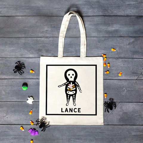 Buy Personalized Skeleton Halloween Tote Bag