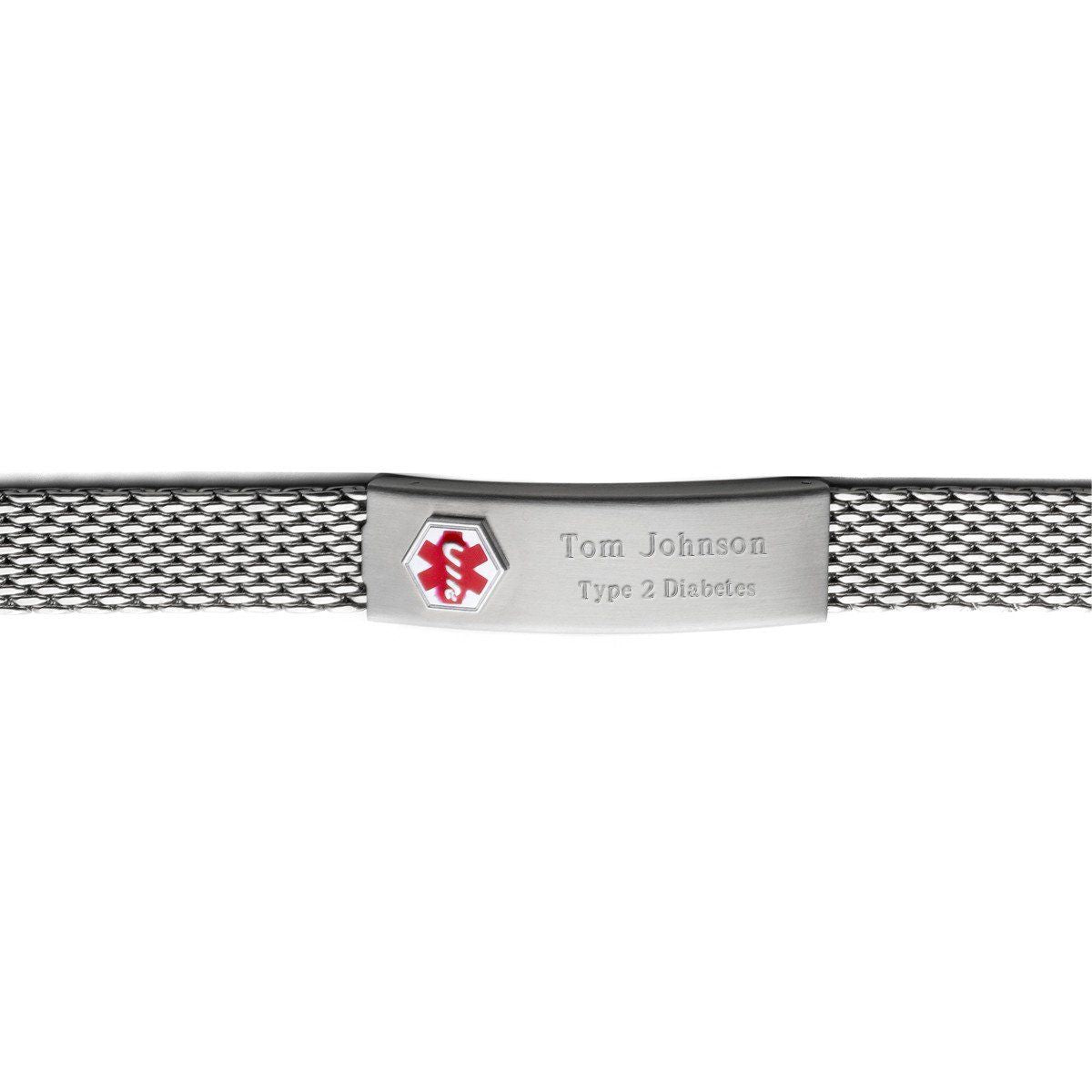 Personalized Mesh Medical ID Bracelet