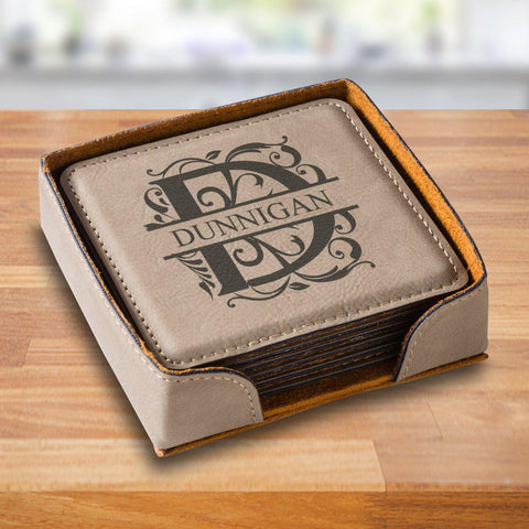 Buy Personalized Tan Square Coaster Set