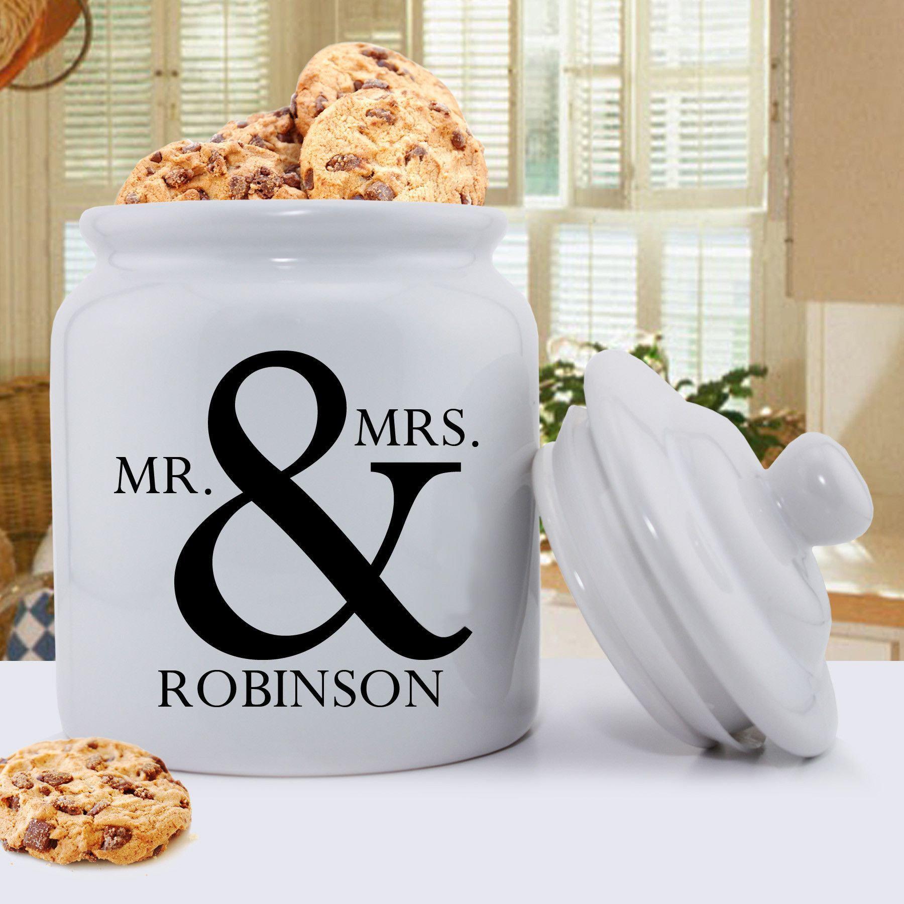 Personalized Ceramic Cookie Jar - Mr &amp; Mrs Design