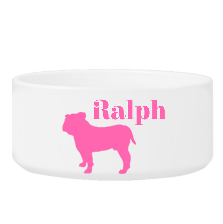 Personalized Man's Best Friend Silhouette Small Dog Bowl