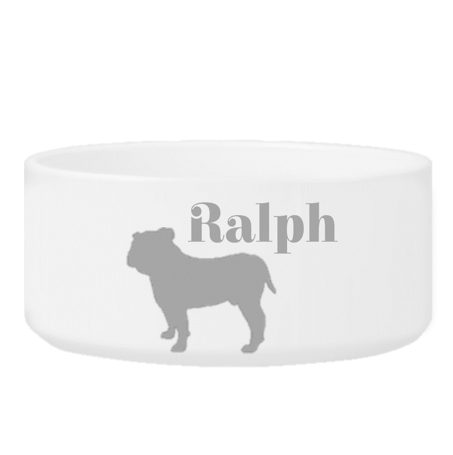 Personalized Man's Best Friend Silhouette Large Dog Bowl