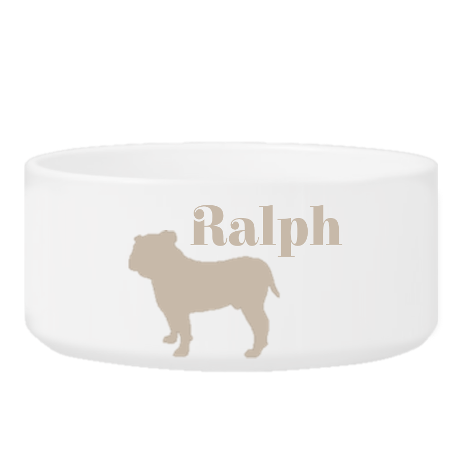 Personalized Man's Best Friend Silhouette Large Dog Bowl