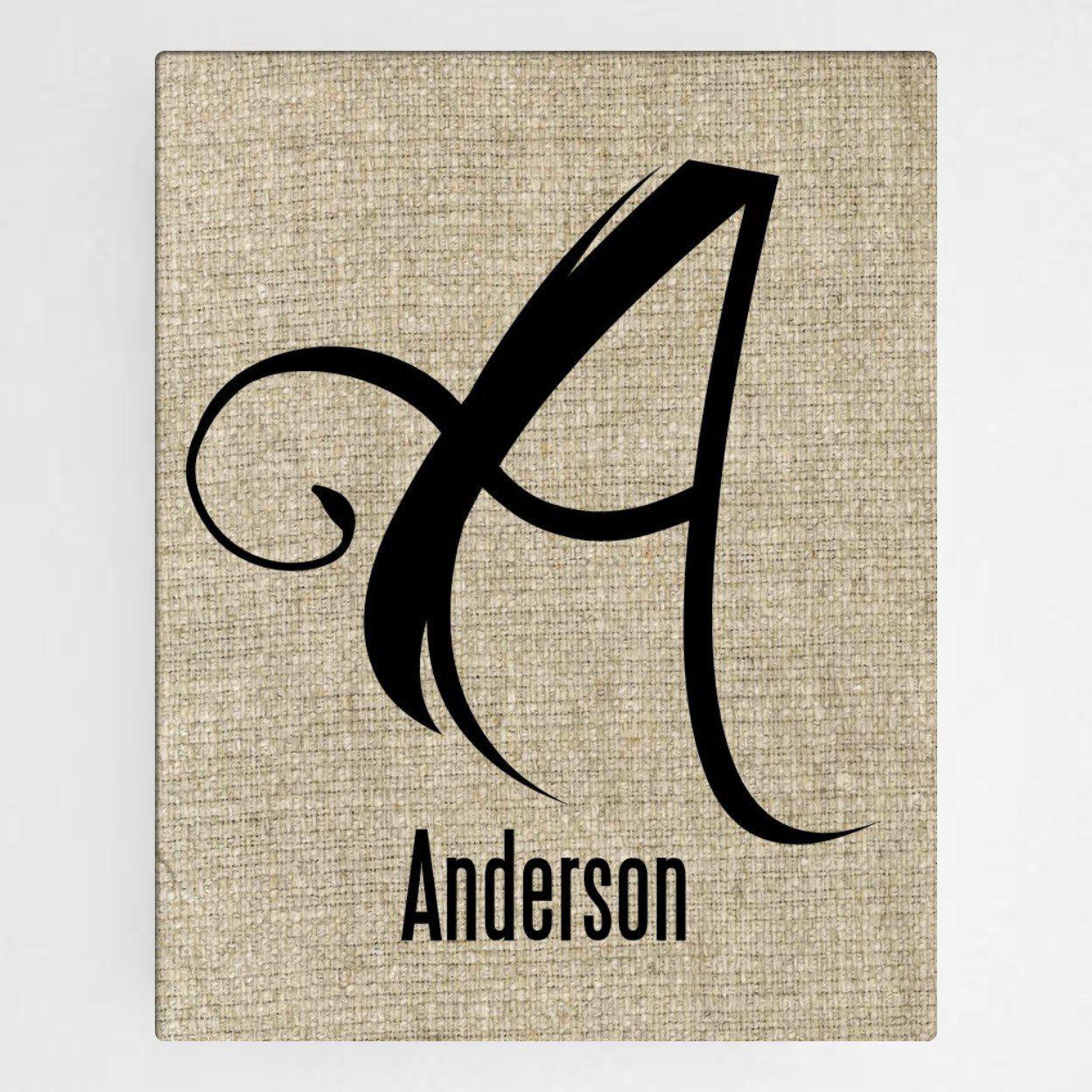 Personalized Family Initial Canvas Sign