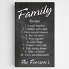 Buy Personalized Family Recipe Canvas Sign