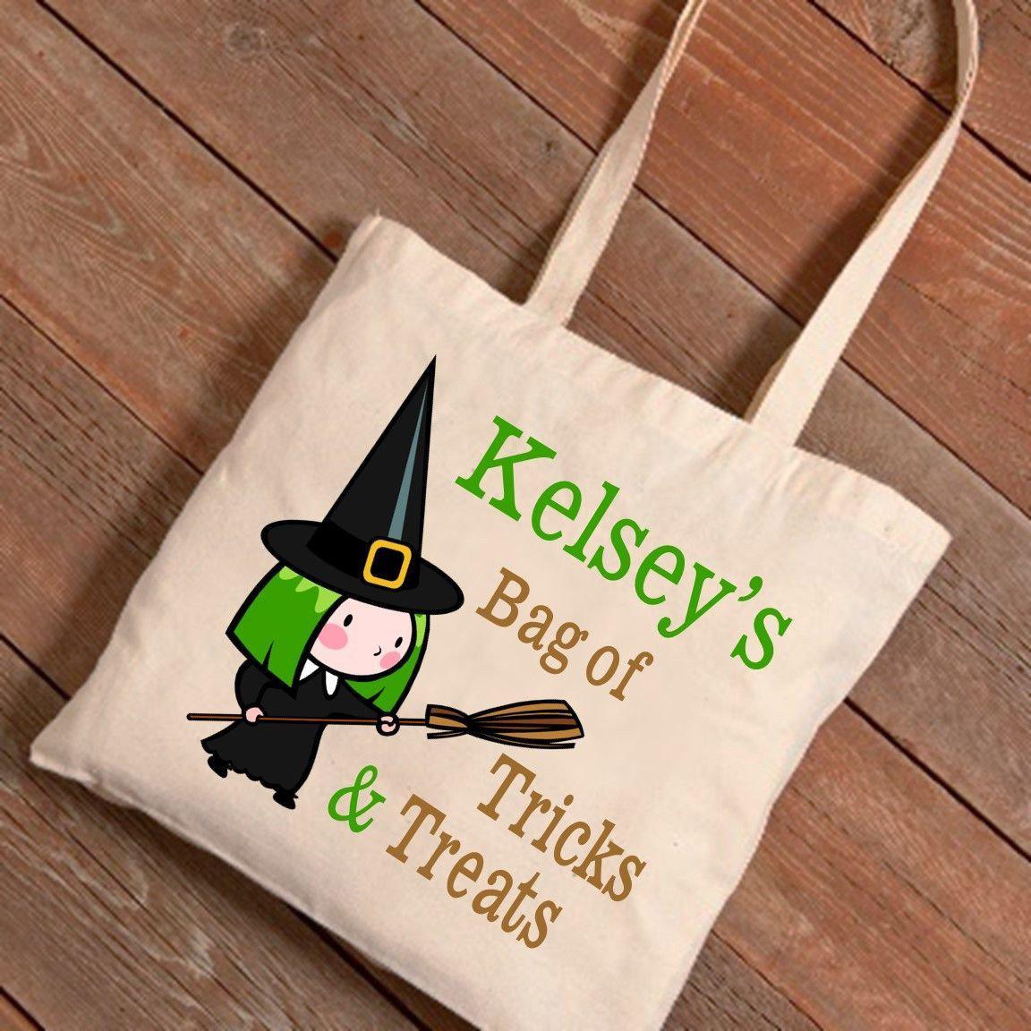 Personalized Halloween Trick-or-Treat Canvas Bags