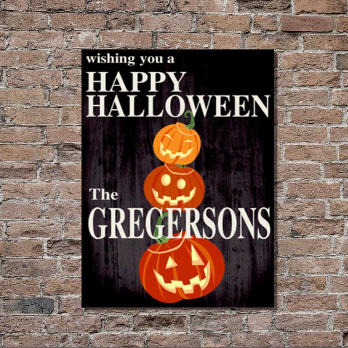 Personalized Halloween Stretched Canvas Wall Decor