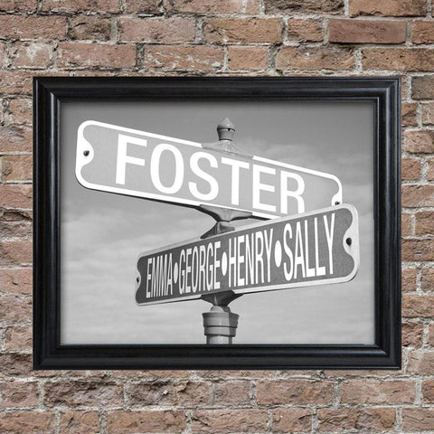 Buy Personalized Framed Black & White Street Sign