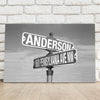 Buy Personalized Black and White Intersection Street Sign - Canvas