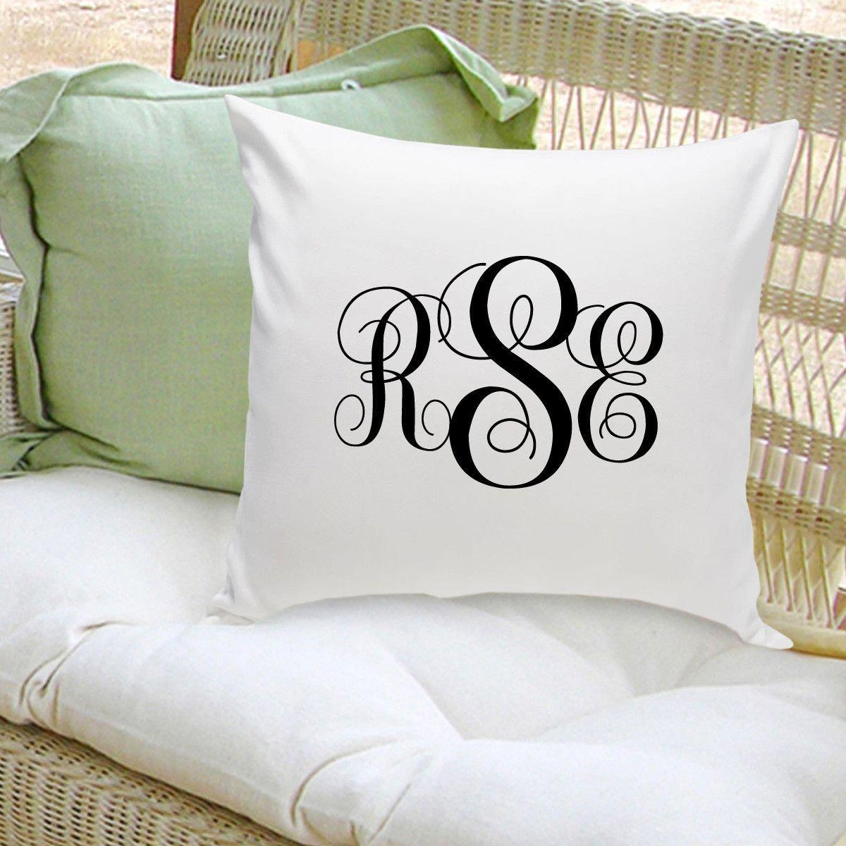 Personalized Interlocking Monogram Throw Pillow
