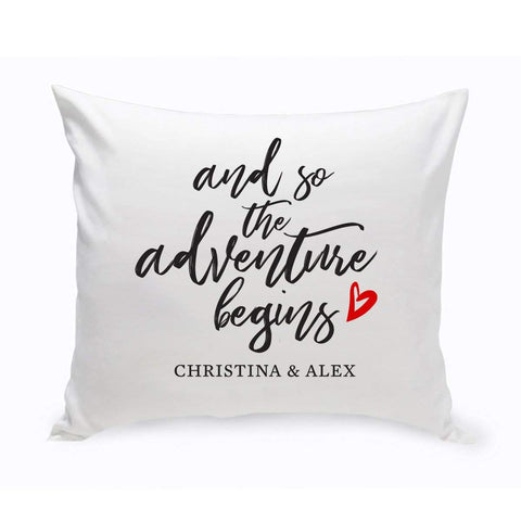 Buy Personalized And So The Adventure Begins Throw Pillow (Insert Included)