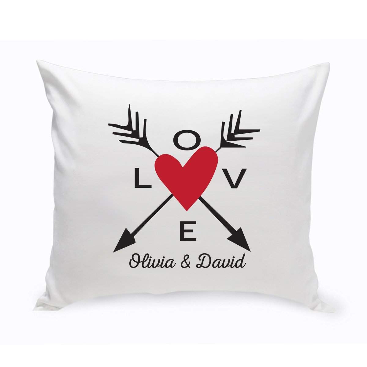 Personalized Love Arrow Throw Pillow