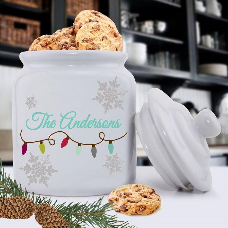 Personalized Christmas Lights Cookie Jars