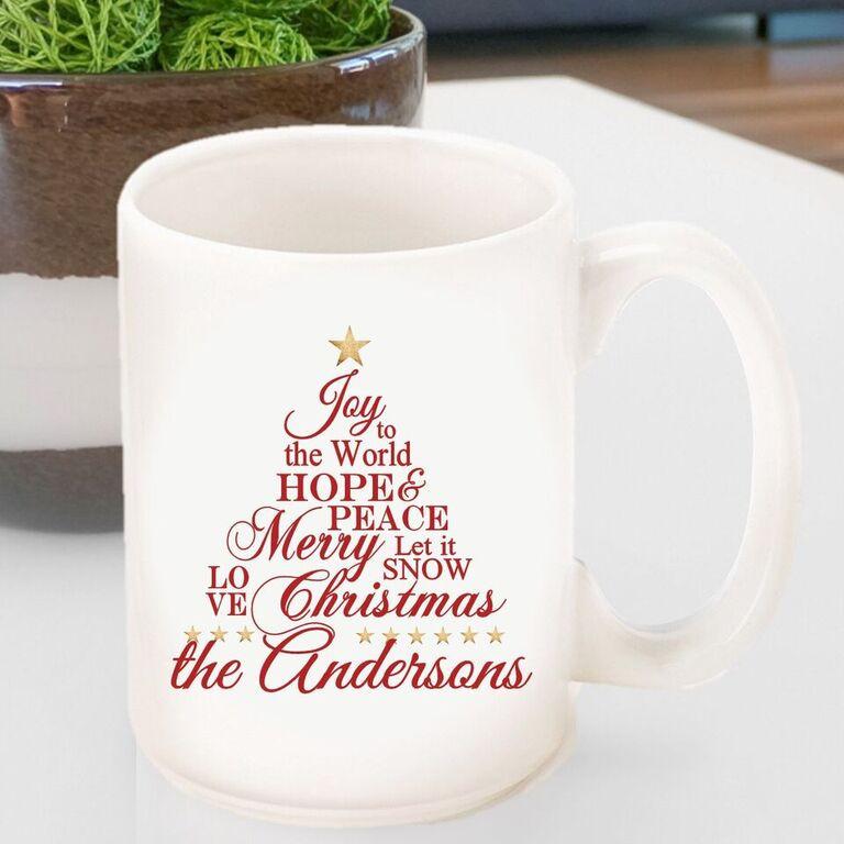 Personalized Holiday Coffee Mug - Joy