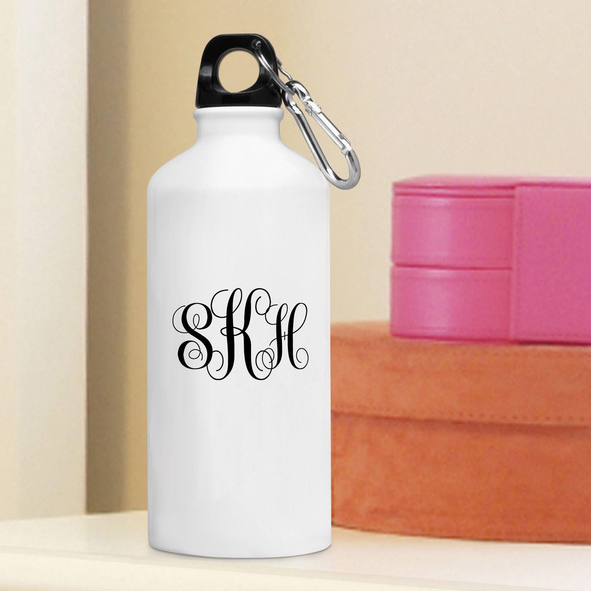 Personalized Interlocking Monogram Aluminum Water Bottle