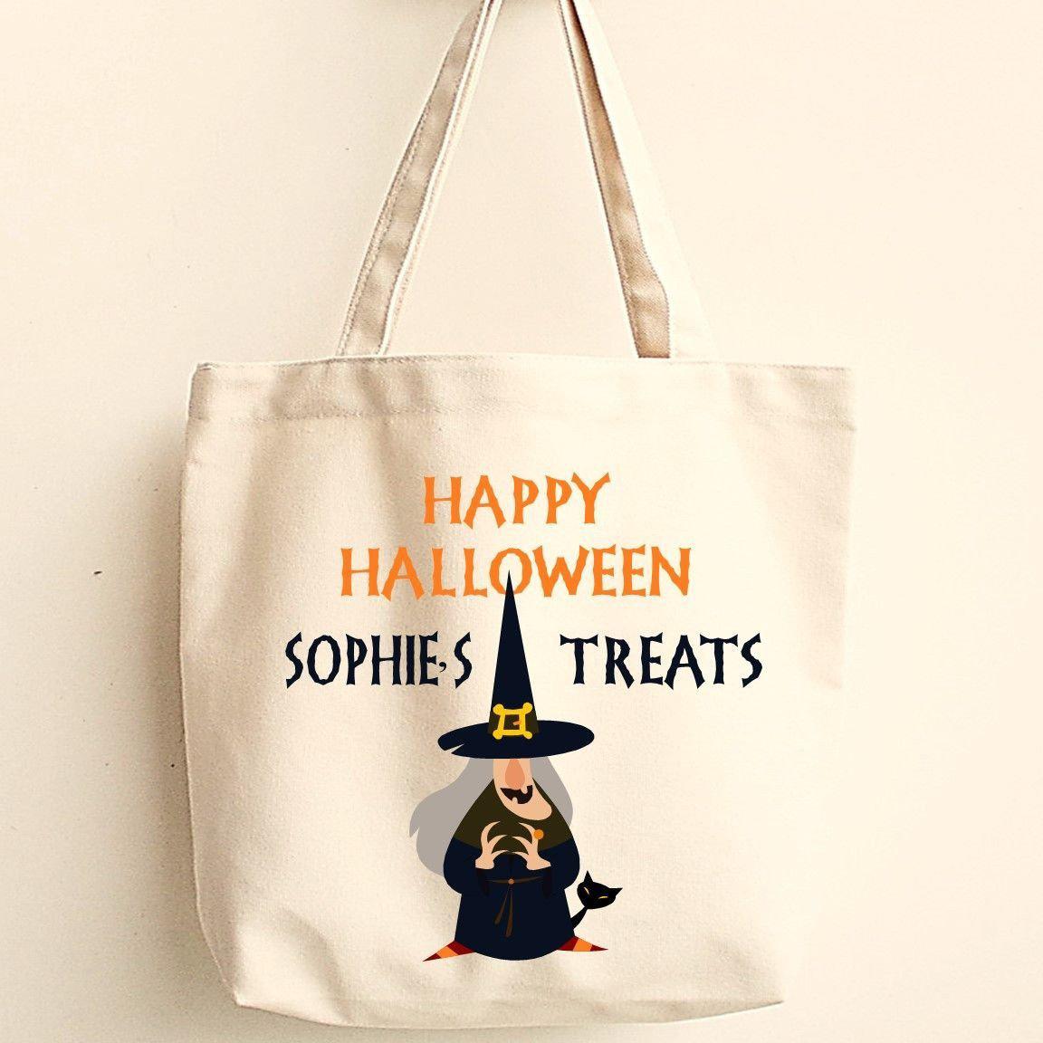 Personalized Halloween Trick-or-Treat Canvas Bag