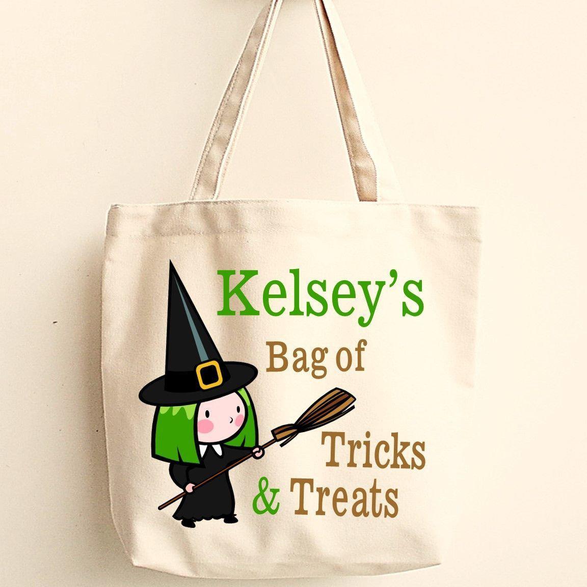 Personalized Halloween Trick-or-Treat Canvas Bag