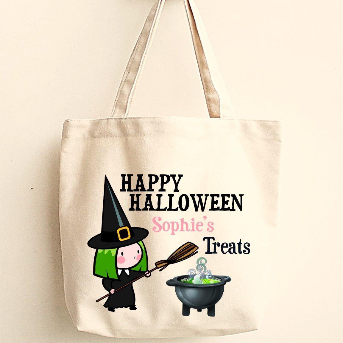 Personalized Halloween Trick-or-Treat Canvas Bag