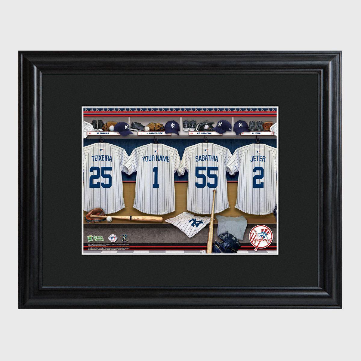 Personalized MLB Clubhouse Sign w/Matted Frame - Yankees