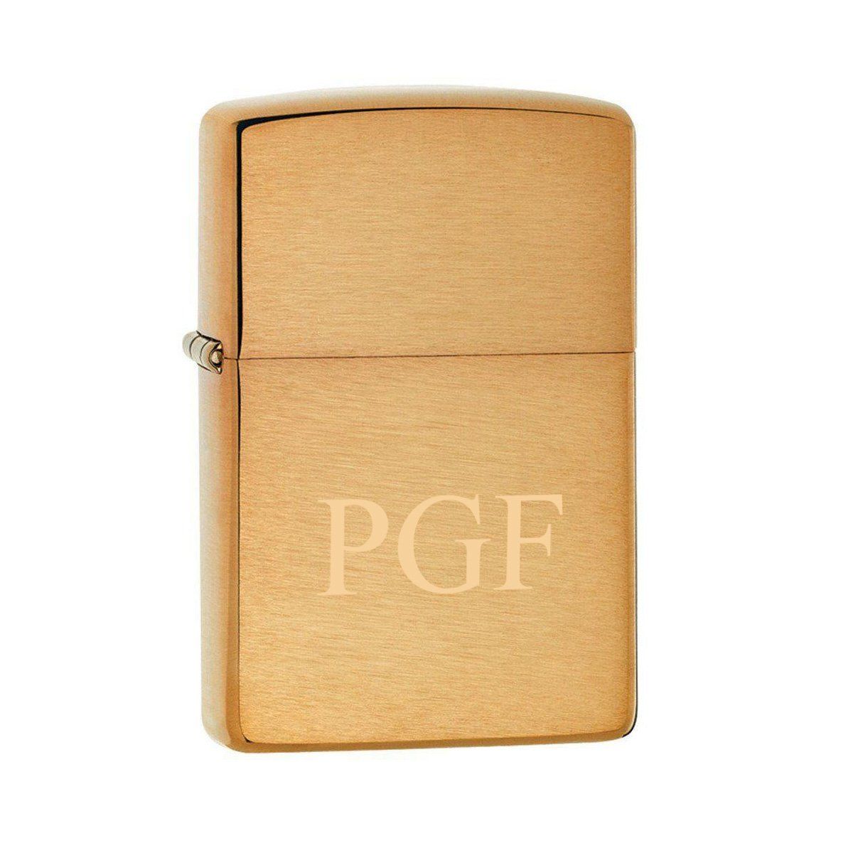 Personalized Brushed Brass Zippo Lighter