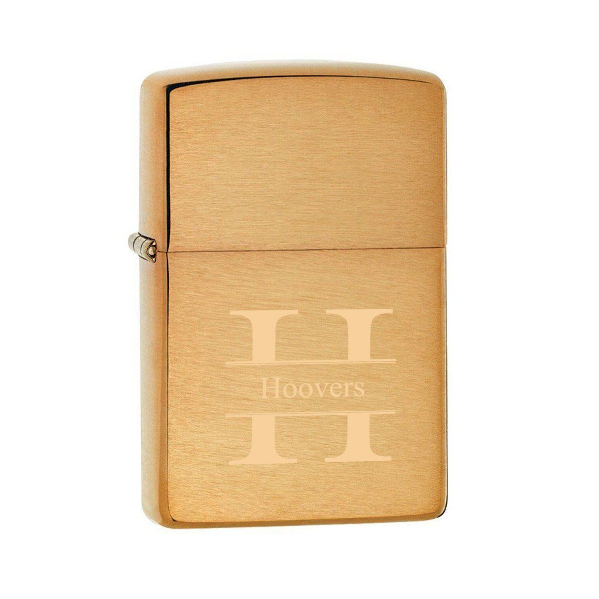 Personalized Brushed Brass Zippo Lighter