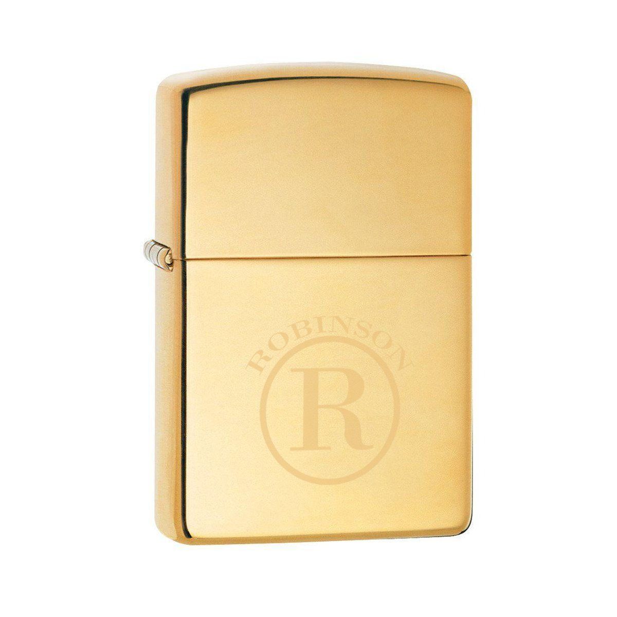 Personalized High Polish Brass Zippo Lighter