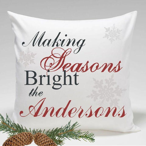 Buy Personalized Making Seasons Bright Holiday Throw Pillows (Insert Included)