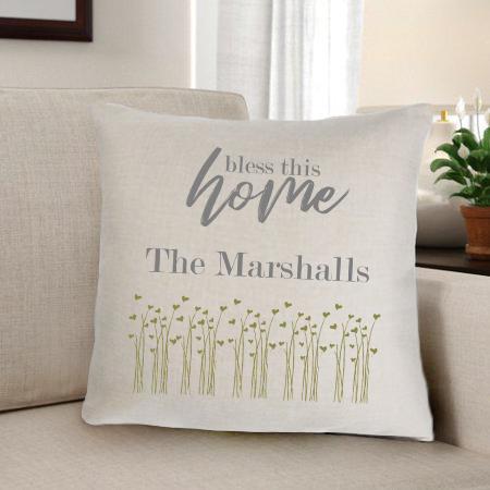 Buy Personalized Bless This Home Throw Pillow (Insert Included)