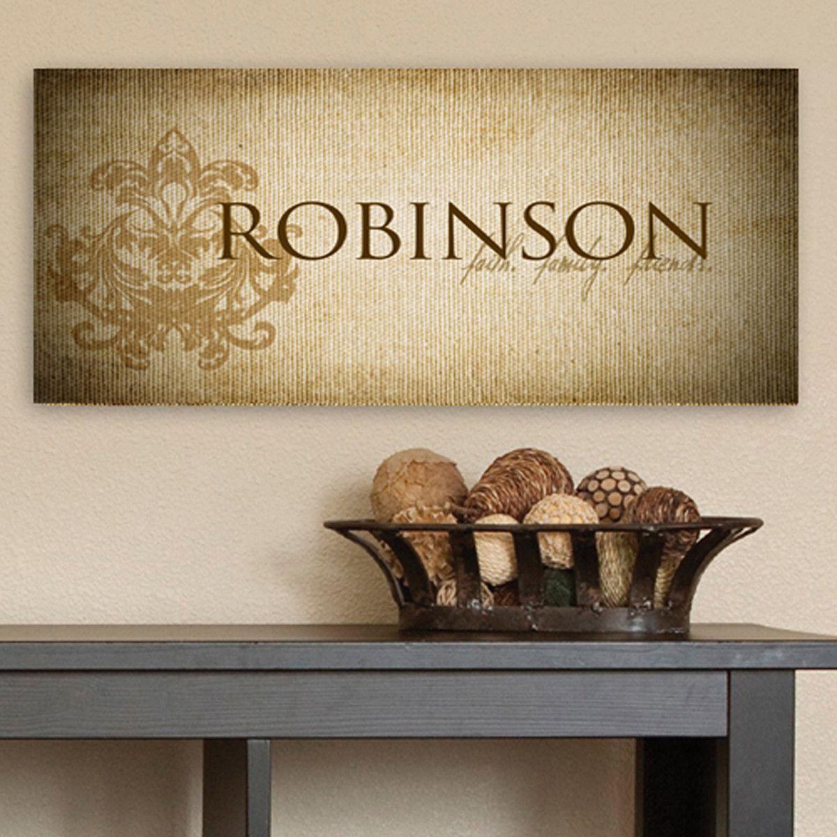 Personalized Faith &amp; Family Canvas Sign