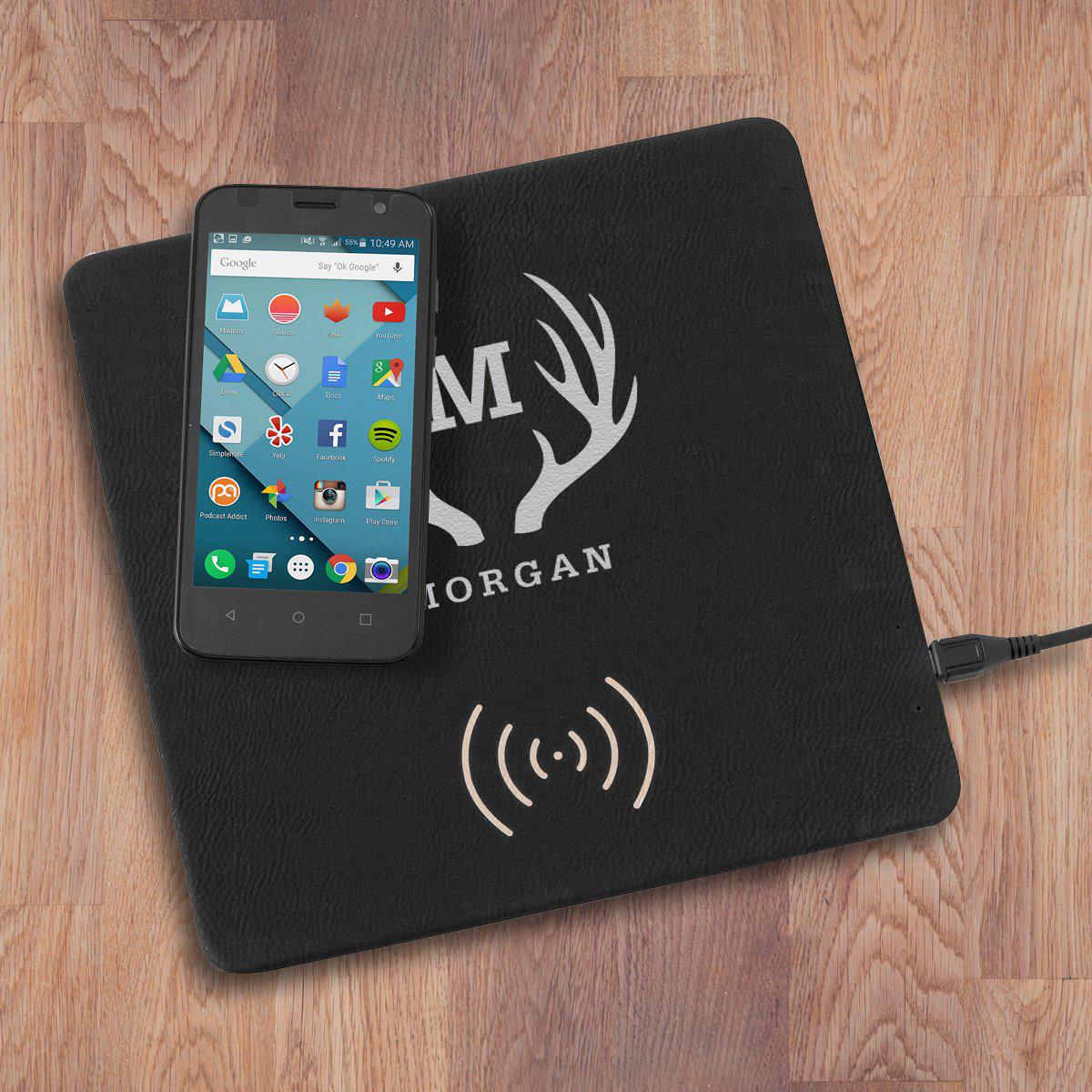 Personalized Black & Silver Charging Pad Gift