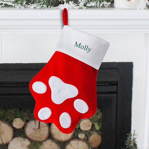 Buy Personalized Pet Paw Christmas Stocking