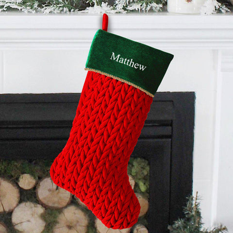 Buy Personalized Green and Red Christmas Stockings