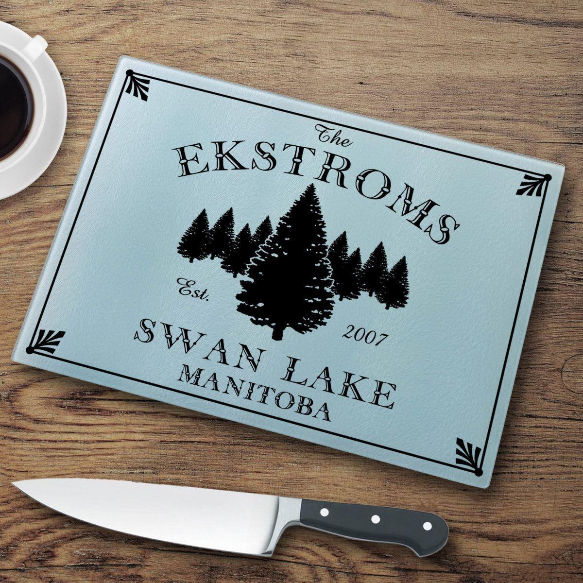 Personalized Cabin Series Glass Cutting Board