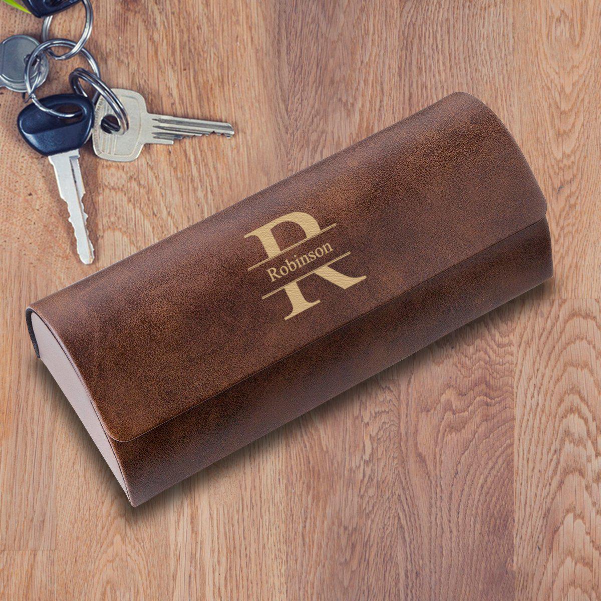 Personalized Eyeglass Case - Rustic Brown