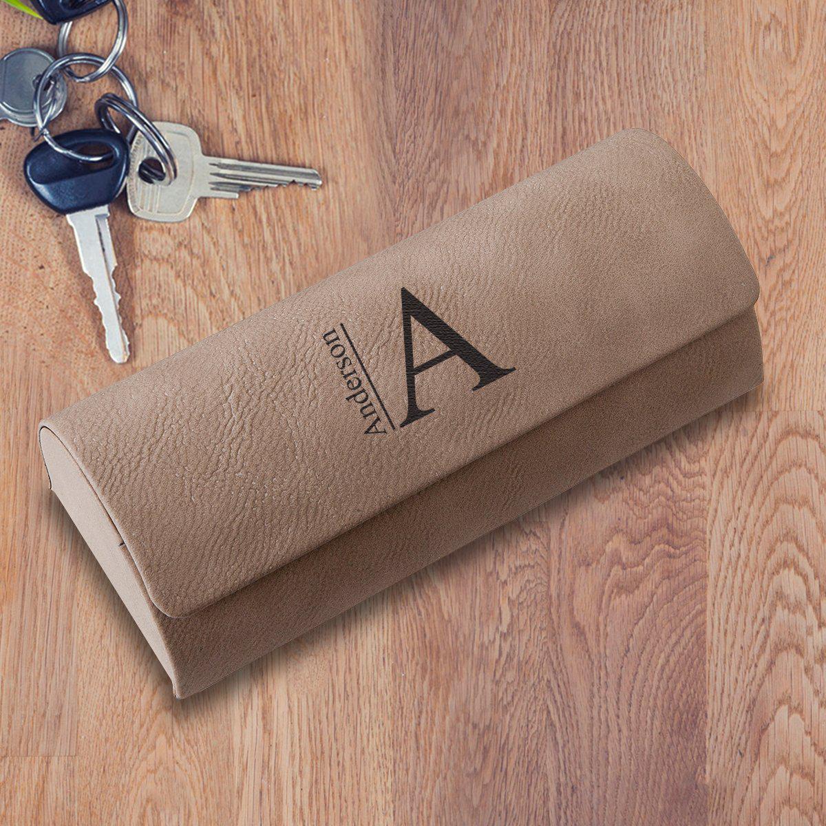 Personalized Eyeglass Case - Tan