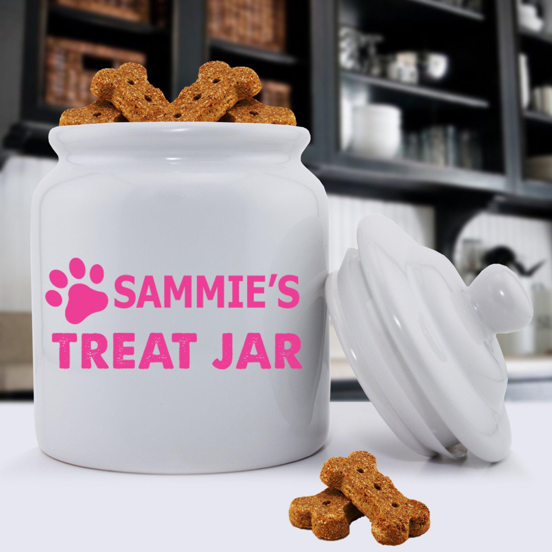 Personalized Colorful Classic Dog Treat Jars - Happy Paws