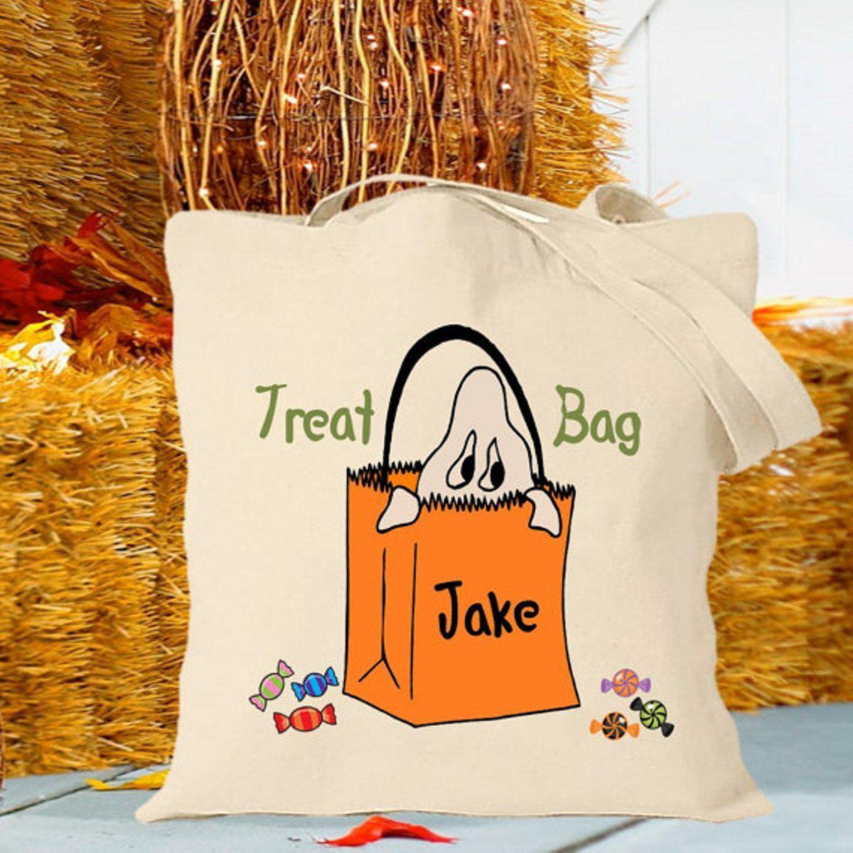 Personalized Halloween Trick-or-Treat Canvas Bag