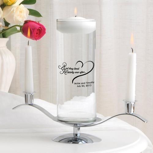 Personalized Floating Unity Candle Set - Carved Heart