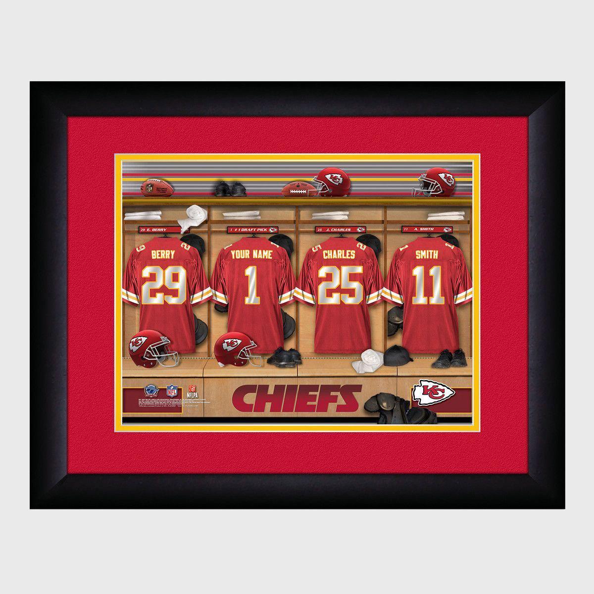 Personalized Nfl Locker Sign W Matted Frame Chiefs A Gift