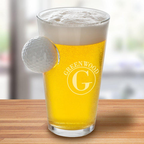 Buy Personalized Golf Ball Pint Glass 16oz.