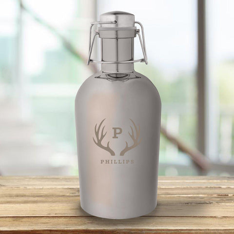 Buy Personalized Gunmetal Growler - 64oz.