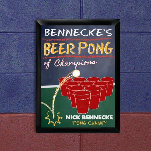 Personalized Beer Pong Traditional Sign - Champion
