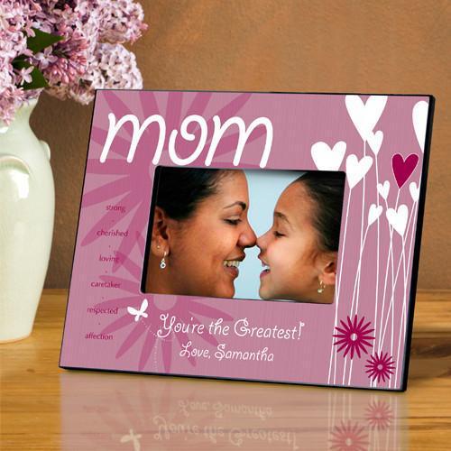 Personalized Heart and Flowers Frame