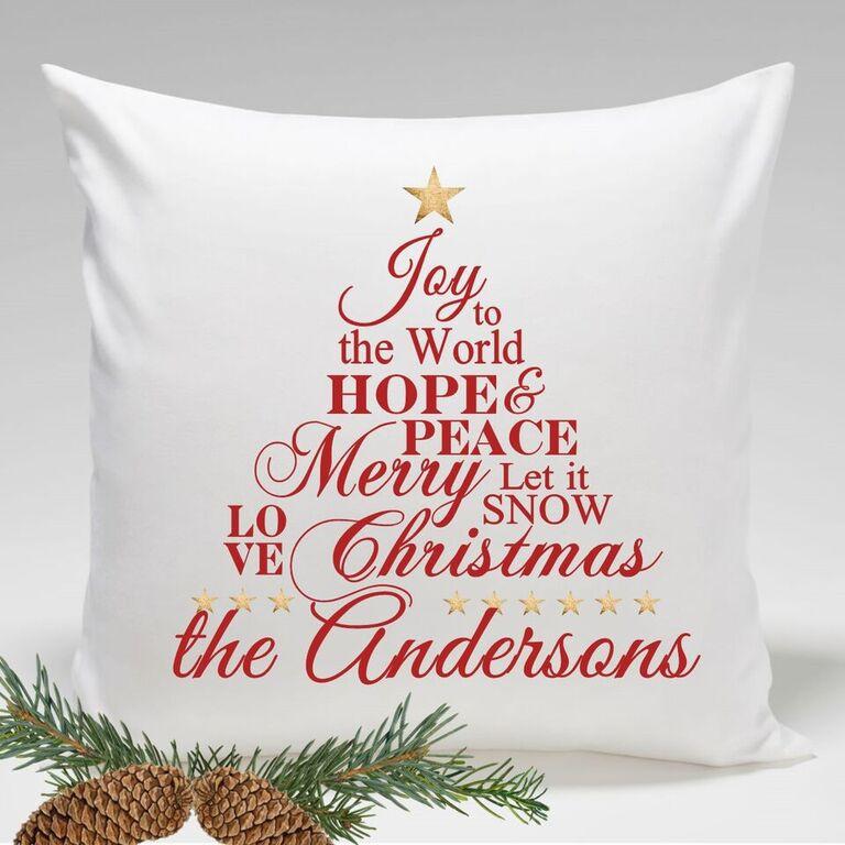 Personalized Holiday Throw Pillows - Joy to the World
