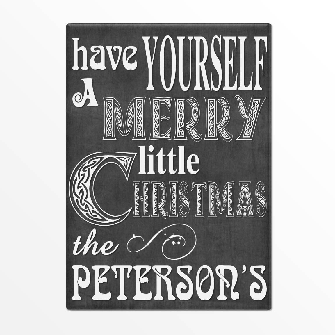 Personalized Holiday Canvas Signs - Merry Little Christmas