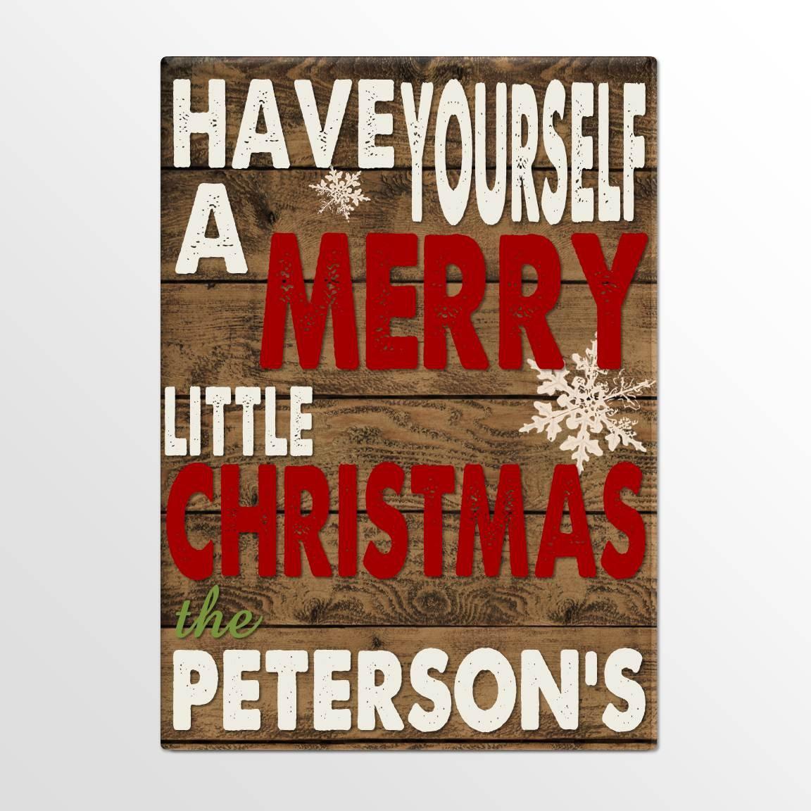 Personalized Holiday Canvas Signs - Merry Christmas
