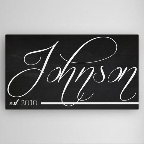 Buy Personalized Family Name Chalkboard Canvas Print