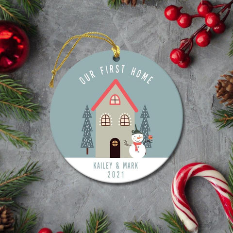 Buy Personalized Christmas Round Ceramic Ornament